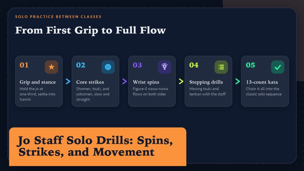 Jo Staff Solo Drills: Spins, Strikes, and Movement